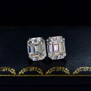 2ct Emerald Cut Studs